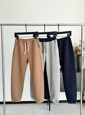 10605美式休闲裤女摇粒绒加厚卫裤宽松保暖运动休闲裤秋冬季长裤