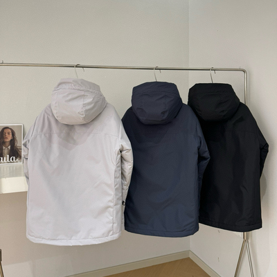 102801韩版加厚羽绒服男女户外防水情侣中长款鹅绒三合一保暖外套