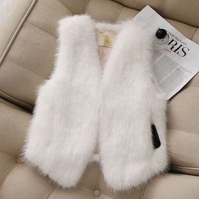 秋冬款狐狸毛皮草马甲仿毛短款女多巴胺圣诞红色小个子小香风