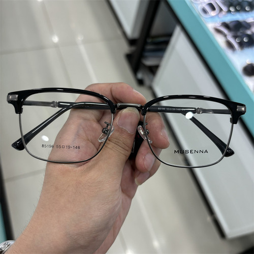 复古半框眉毛眉线框大码大框大脸胖脸型型号85196 55 19-148尺寸