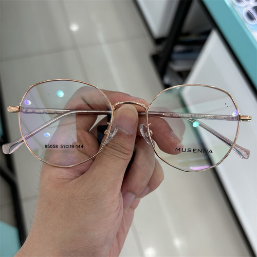 musenna木森纳眼镜框titanium ip眼镜架多边形85058 51 19-144