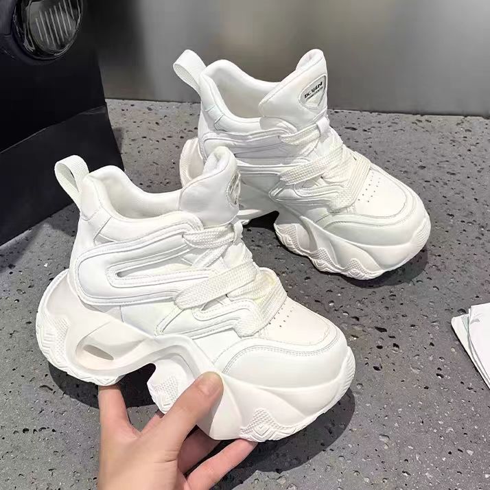 网面加绒老爹鞋女款2025秋冬新款真皮厚底雪地靴棉鞋拼色运动鞋子