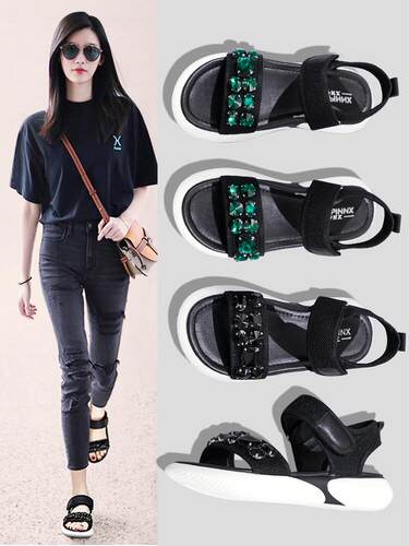 水钻凉鞋女欧洲站平底