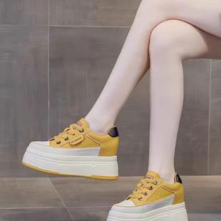 厚底增高显瘦超火休闲单鞋 9cm小个子内增高小白鞋 女2026春秋新款