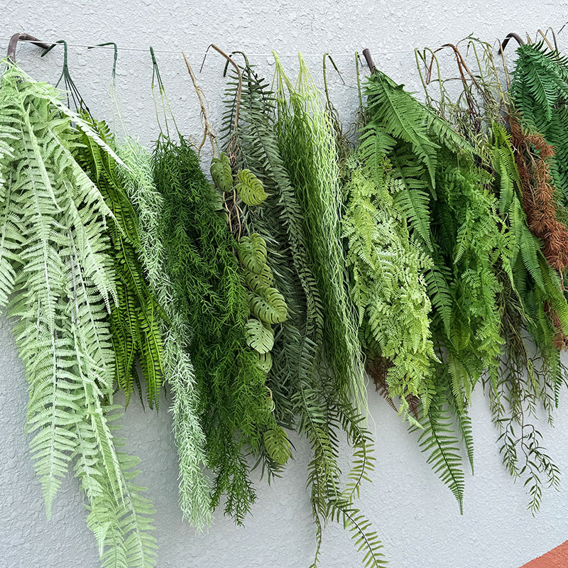 高仿真綠植掛藤蕨類波斯草吊蘭垂吊背景墻森系裝飾壁掛塑料假花