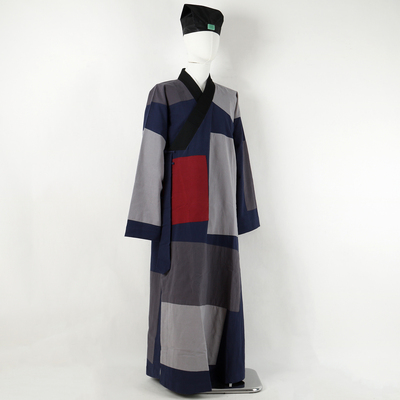 道衣春夏拼接长褂棉麻道袍百衲衣