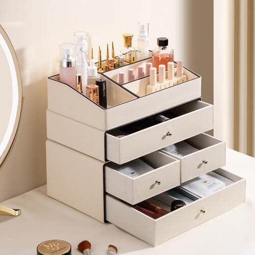 轻奢高颜值化妆品收纳盒防尘分类