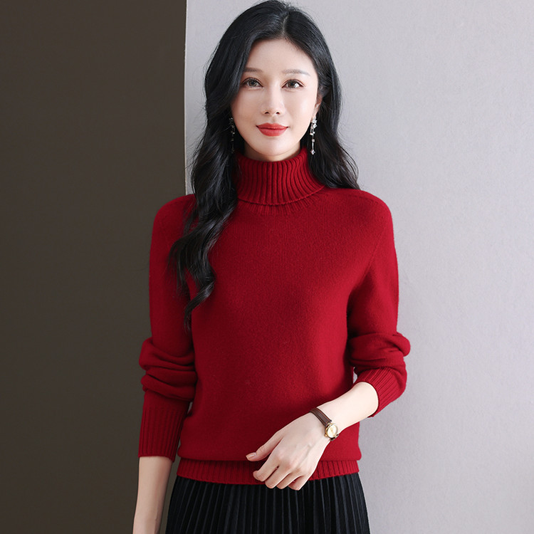 中常规套头常规款羊毛毛针织衫