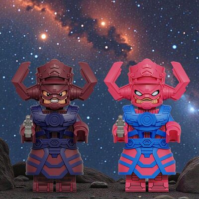 适配国产积木人仔大型9.2CM高度可动人仔吞星第三方拼装玩具K2333