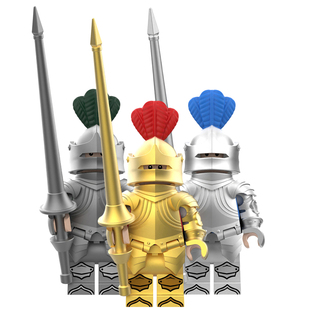 适用乐高中古城堡积木人仔金银铁哥特骑士圆桌拼装第三方拼装玩具