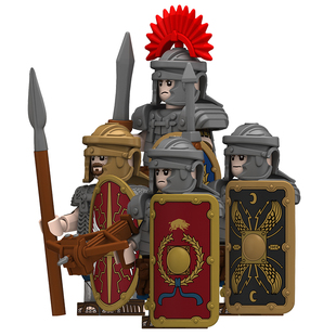 适用于乐高积木人仔中古罗马士兵斯巴达勇士弓箭手第三方拼装玩具