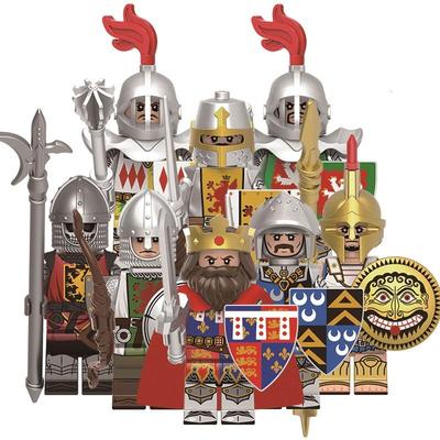 兼容国产积木人仔G0180中古骑士狮心王士兵佣兵第三方MOC拼装玩具