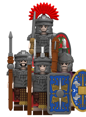 适用乐高积木人仔中古骑士军团步兵百夫长禁卫军拼装玩具N818-821