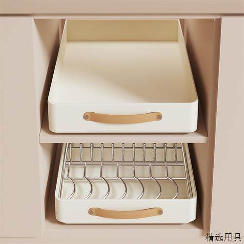 抽拉碗碟收纳架厨房不锈钢碗架橱柜拉篮抽屉式碗盘沥水架置物架,厨房/烹饪用具,碗架,淘宝优惠券,粉丝福利购,淘宝优惠卷