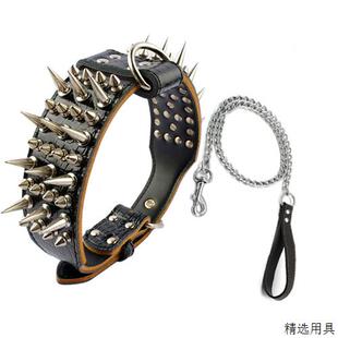 狗狗防咬项圈牵引绳恶霸犬比特犬斗牛犬卡斯罗猛犬铆钉牧羊犬防狼