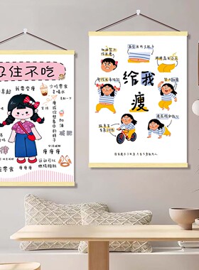 减肥自律励志挂画瘦身激励标语卧室装饰海报自我身材管理装饰画
