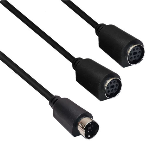 一分二公母7PIN S端子线mini din7芯音视频线S video机顶盒7芯线