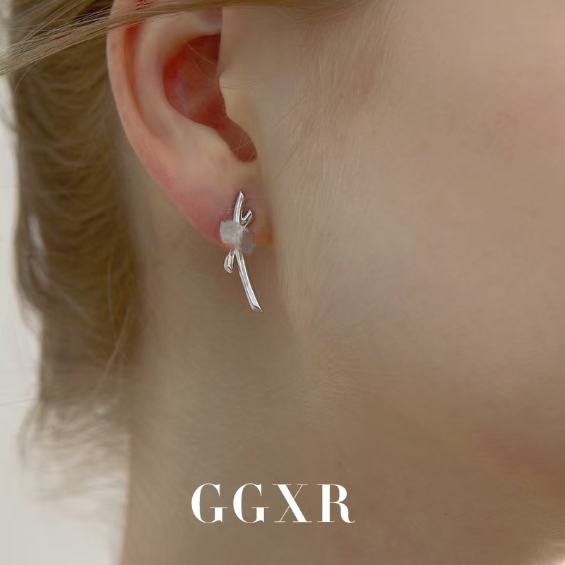 GGXR 金智媛眼泪女王同款 带钻耳环无耳洞耳夹甜美优雅耳环