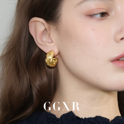 GGXR 经典小香风菱格纹hoop圈圈C形耳环无耳洞耳夹