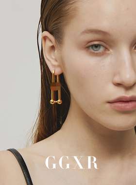 GGXR 欧美春多戴法竹节耳环时髦耳夹无耳洞Hailey明星同款男士