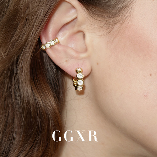 【新品】GGXR 精致百搭日常泡泡钻圈圈耳环无耳洞耳夹耳骨夹套装