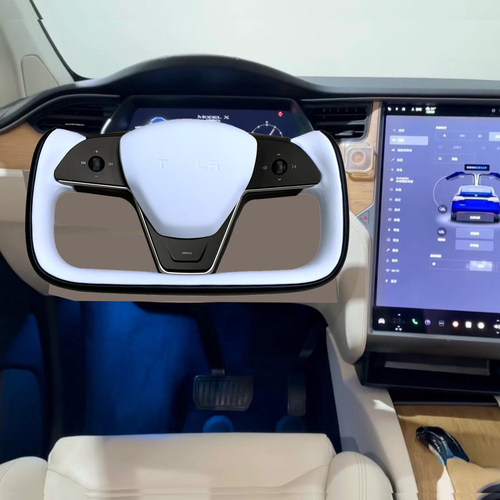 适用于特斯拉ModelX方向盘ModelS方向盘yoke白色内饰改装升级