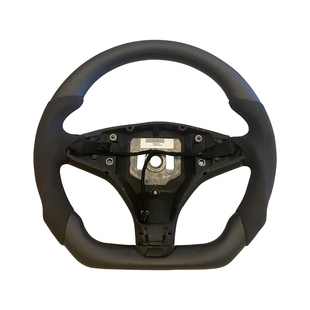 适用于特斯拉ModelX方向盘ModelS毛豆方向盘翻毛皮yoke哑光碳纤维