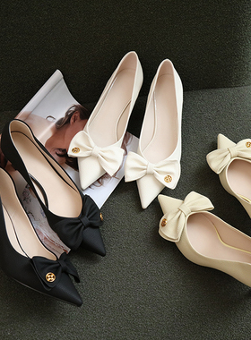 金佰川春秋季新款女鞋子女单鞋浅口尖头细高跟套脚通勤百搭休闲潮