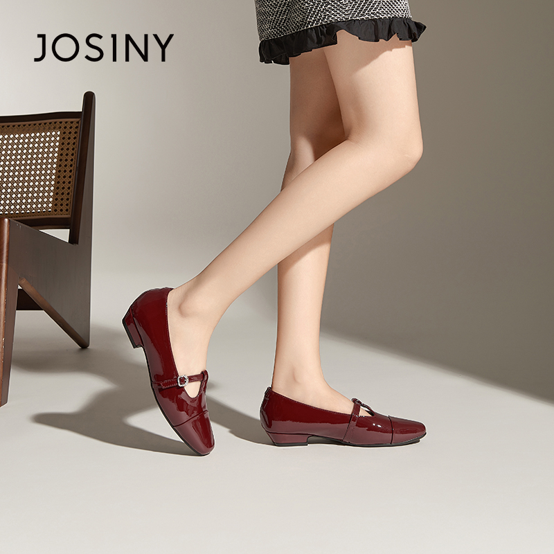 卓诗尼春秋季新款女士单鞋子尖头平底套脚一脚蹬时装休闲百搭韩版