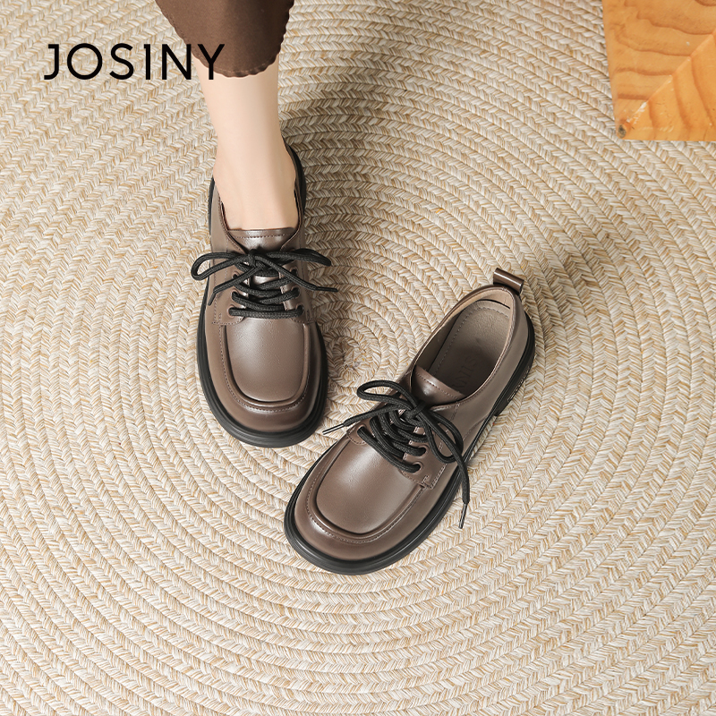 卓诗尼英伦风小皮鞋厚底时尚简约