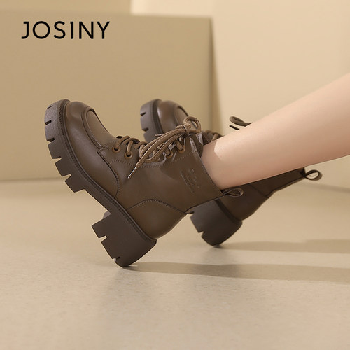 厚底英伦2023年冬季系带中国新款