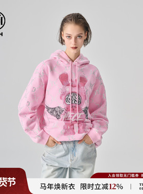 TCH 轻奢2025春季新款烫钻长袖宽松经典系列帽衫上衣T72A126027