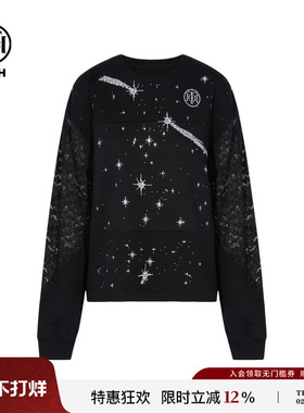 TCH私服烫钻设计感时尚休闲百搭圆领卫衣女25秋季新款T75C11B1017