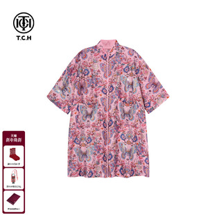 TCH轻奢烫钻时尚 休闲蝴蝶结轻薄复古国风风衣外套女夏T75A27E1009