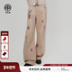 女 休闲裤 张真源同款 TCH草莓烫钻甜辣美拉德风阔腿宽松牛仔裤