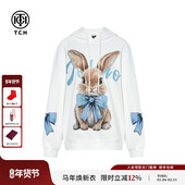 TCH轻奢潮牌兔子烫钻百搭卡通宽松连帽卫衣25秋冬新款 T75C12E9008