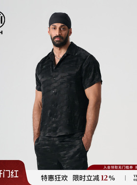 TCH烫钻黑色个性潮流轻奢宽松衬衫男女同款2025夏新款T72B136006