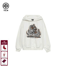TCH 轻奢潮牌冬季新款烫钻男女情侣款连帽卫衣T69B128001