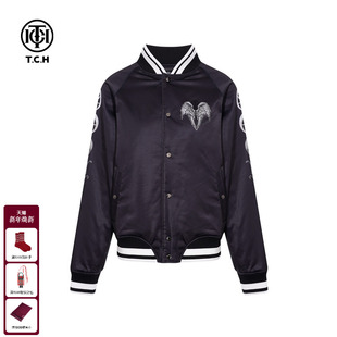 TCH轻奢小熊烫钻2025冬季 棒球领休闲潮流夹克外套男T75C16E9001 款