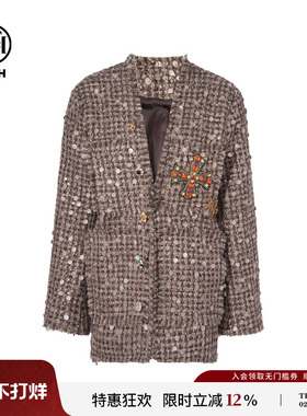 TCH私服烫钻法式高级羊毛小香风外套女潮2025秋冬新款T75C27E5007