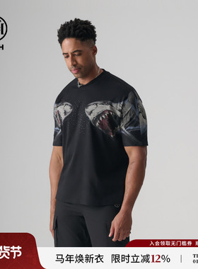 TCH轻奢夏季新款烫钻百搭宽松短袖T恤男女同款T72B106183