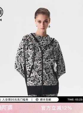 TCH轻奢2025春季新款时尚百搭烫钻连帽拉链衫T72A176040