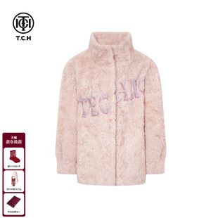 保暖毛毛外套女T75D05E1007 氛围感烫钻时尚 TCH私服2025冬季 新款