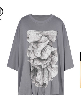 TCH烫钻百搭宽松蓬蓬T恤连衣裙超短裙2026春夏新款T75A10E1045