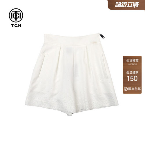 TCH轻奢烫钻百搭短裤休闲