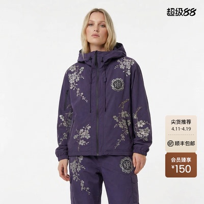 TCH潮牌烫钻梅花连帽工装外套女宽松夹克男26春夏新款78A27E1028