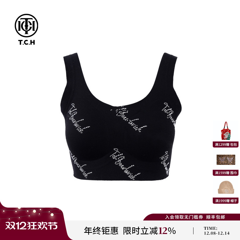 TCH私服潮牌重工烫钻时尚美背