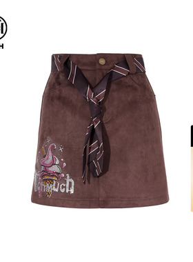 TCH烫钻高腰复古短裙女2026春季新款时尚半身裙女T75C22E1018