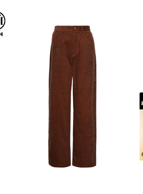 TCH潮牌烫钻2026春夏新款时尚百搭复古直筒休闲裤女T75C20E9023