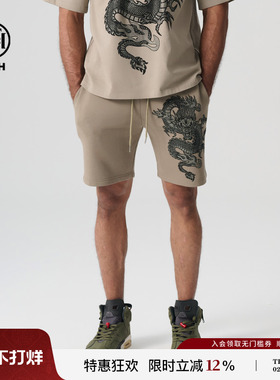 TCH 2025春夏季烫钻潮牌复古短裤百搭休闲短裤男女款T72B216038